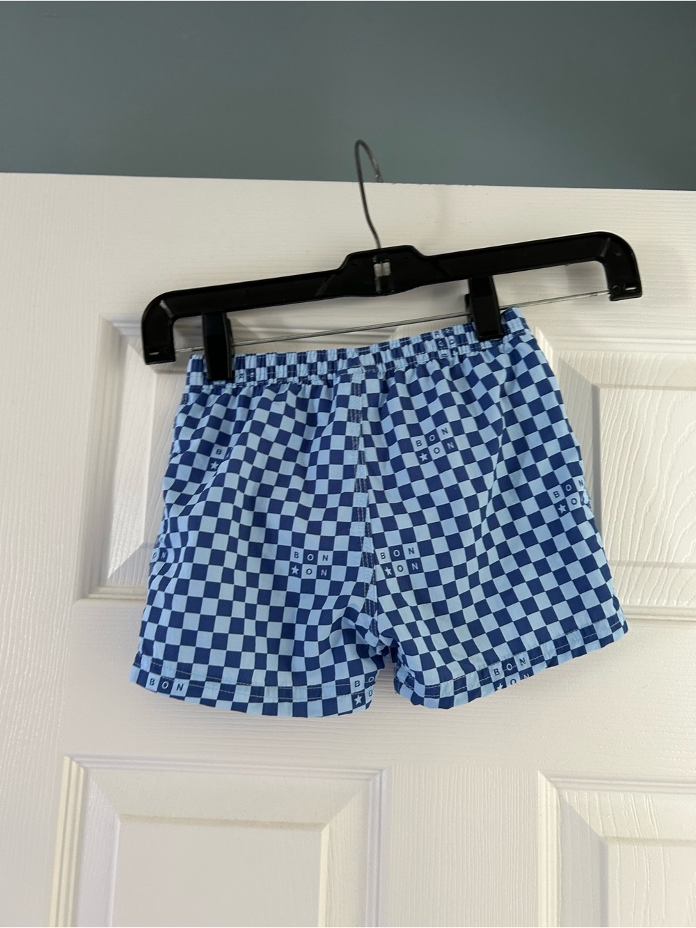 Bonton Blue Checkered Boys Swim Shorts 2T - Picture 2 of 4
